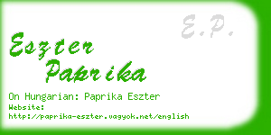 eszter paprika business card